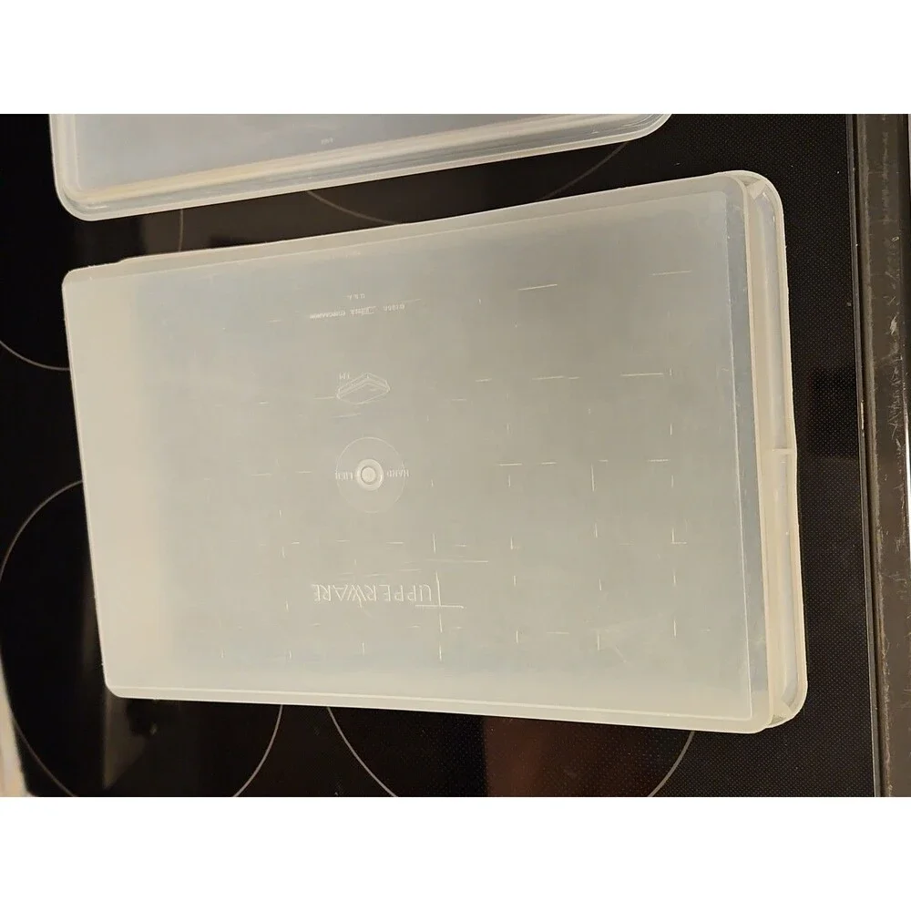 Vintage Tupperware Handolier #290 Sheer Rectangle Keeper With #291 Lid READ
